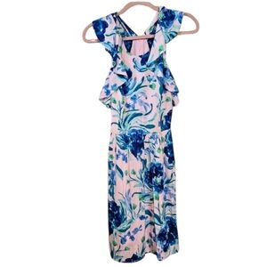 Lilly Pulitzer Rory Halter Dress Tropics In Sweet Pea Dress Ruffle Vacation